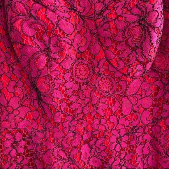 Likely Revolve Pink and Red Lace spaghetti strap cocktail dress - Picture 4 of 10